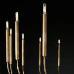 Люстра на штанге RH Quenouilles Round Chandelier D900 Brass в индустриальном стиле
