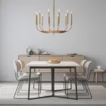 Люстра на штанге RH Quenouilles Round Chandelier D900 Brass в индустриальном стиле