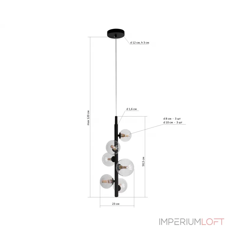 Подвесная люстра Kink Light Иона 09408-6A,19