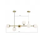 07622-6,20-01 Люстра Ирда бронза w120*35 h140 E27 6*40w (белые плафоны) от ImperiumLoft