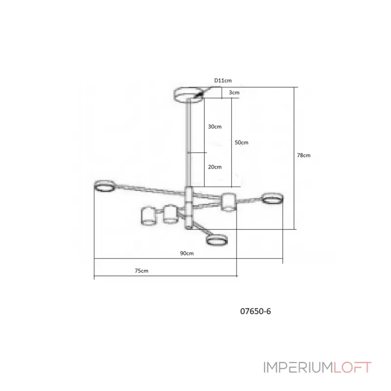 Люстра на штанге Kink Light Мекли 07650-6,33(3000K)
