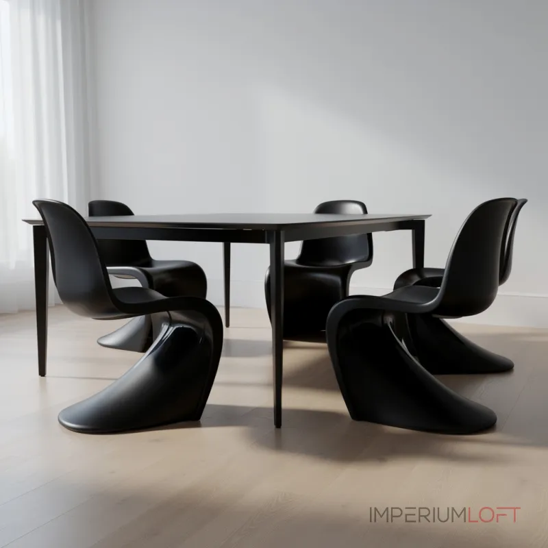 Стул Panton Black изогнутой формы от LaLume 