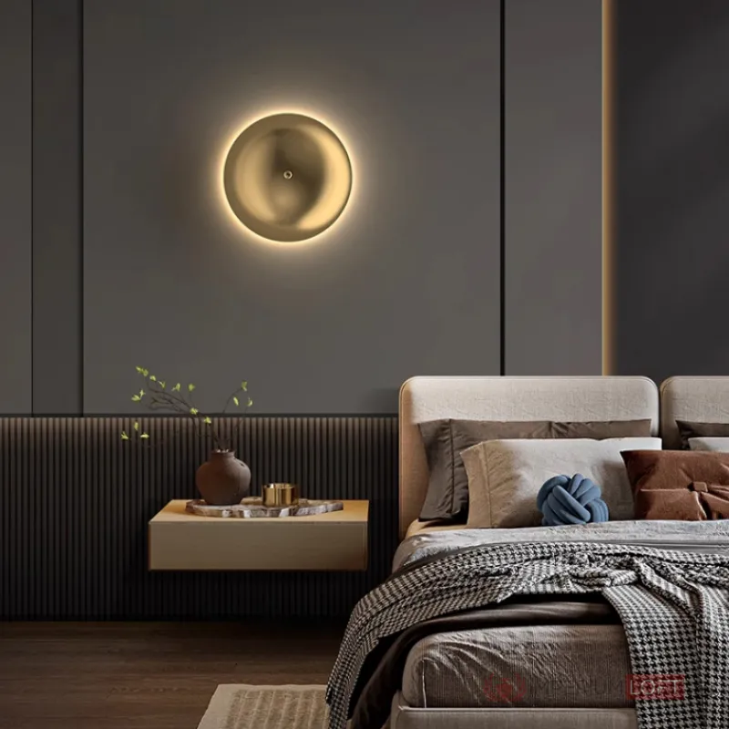Настенный светильник в виде выгнутого диска с LED подсветкой Бра TROND D30 от ImperiumLoft