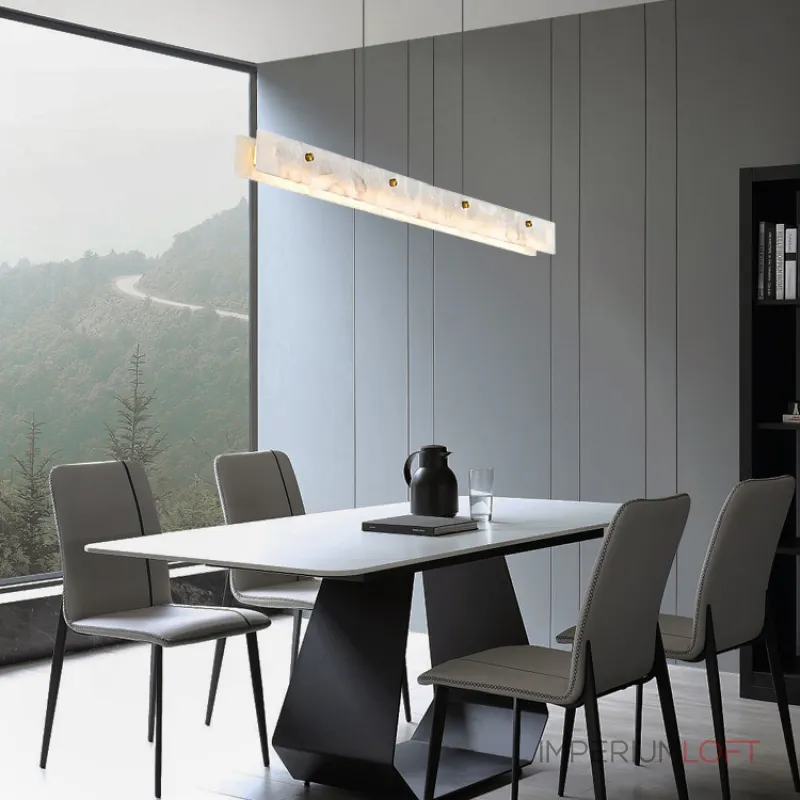 Реечный светильник из двух длинных прямоугольных мраморных пластин с LED-подсветкой JASON L150
