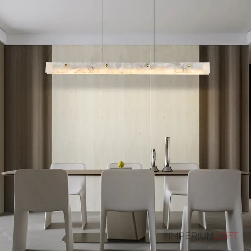 Реечный светильник из двух длинных прямоугольных мраморных пластин с LED-подсветкой JASON L150