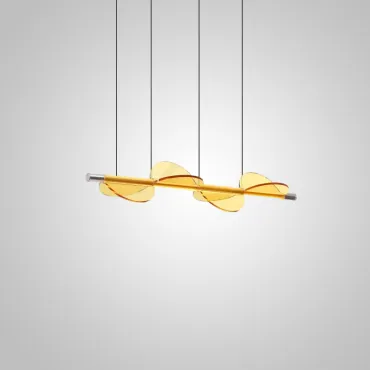 Серия рядных светильников с поворотными расположенными под углом рассеивателями из тонированного хрустального стекла на рейке с LED подсветкой OTTO LONG L4 Yellow от ImperiumLoft