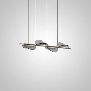 Серия рядных светильников с поворотными расположенными под углом рассеивателями из тонированного хрустального стекла на рейке с LED подсветкой OTTO LONG L4 Grey от ImperiumLoft
