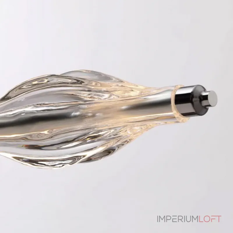 Серия реечных светодиодных светильников волнообразной формы из хрустального стекла ручной работы RAVN LONG L110 от ImperiumLoft