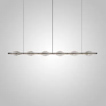 Серия реечных светодиодных светильников волнообразной формы из хрустального стекла ручной работы RAVN LONG L160 от ImperiumLoft