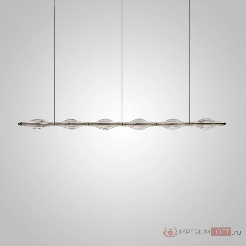 Серия реечных светодиодных светильников волнообразной формы из хрустального стекла ручной работы RAVN LONG L160 от ImperiumLoft