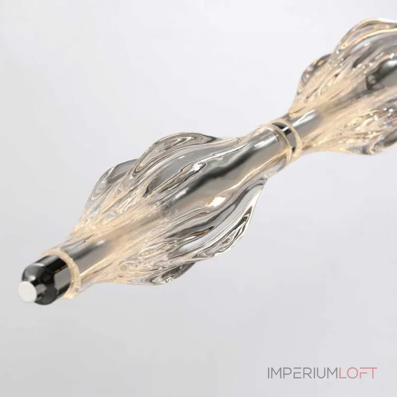 Серия реечных светодиодных светильников волнообразной формы из хрустального стекла ручной работы RAVN LONG L110 от ImperiumLoft