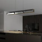Серия реечных подвесных светильников с двунаправленным LED свечением и боковинами из крупных хрустальных кристаллов с антибликовой решеткой STANLEY LONG L138 от ImperiumLoft