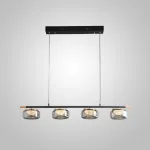 Серия реечных светильников с LED-источниками света в полусферических рассеивателях с эффектом льда внутри стеклянных плафонов MAYER LONG L81 от ImperiumLoft