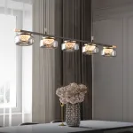 Серия реечных светильников с LED-источниками света в полусферических рассеивателях с эффектом льда внутри стеклянных плафонов MAYER LONG L160 от ImperiumLoft