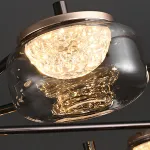 Серия реечных светильников с LED-источниками света в полусферических рассеивателях с эффектом льда внутри стеклянных плафонов MAYER LONG L160 от ImperiumLoft