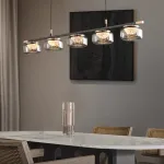 Серия реечных светильников с LED-источниками света в полусферических рассеивателях с эффектом льда внутри стеклянных плафонов MAYER LONG L160 от ImperiumLoft