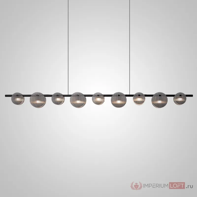 Серия реечных светодиодных светильников с дисковидными рассеивателями из рельефного стекла RUTGER LONG L170 Black от ImperiumLoft