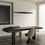 Серия светильников в виде ряда шаров разного размера из массива дерева с LED подсветкой BROLLE Black