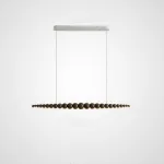 Серия светильников в виде ряда шаров разного размера из массива дерева с LED подсветкой BROLLE Dark Brown