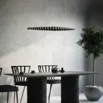 Серия светильников в виде ряда шаров разного размера из массива дерева с LED подсветкой BROLLE Black
