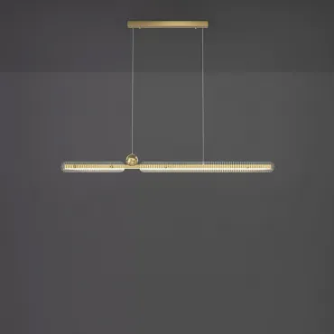 Серия реечных светодиодных светильников с прямоугольными рассеивателями из рельефного стекла CHIFFA B L100 Brass от ImperiumLoft