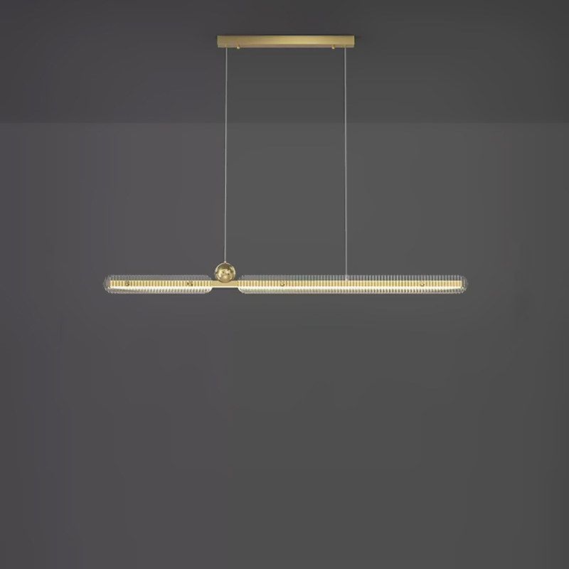 Серия реечных светодиодных светильников с прямоугольными рассеивателями из рельефного стекла CHIFFA B L100 Brass от ImperiumLoft