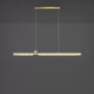 Серия реечных светодиодных светильников с прямоугольными рассеивателями из рельефного стекла CHIFFA B L140 Brass от ImperiumLoft