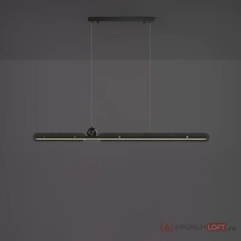 Серия реечных светодиодных светильников с прямоугольными рассеивателями из рельефного стекла CHIFFA B L140 Black от ImperiumLoft