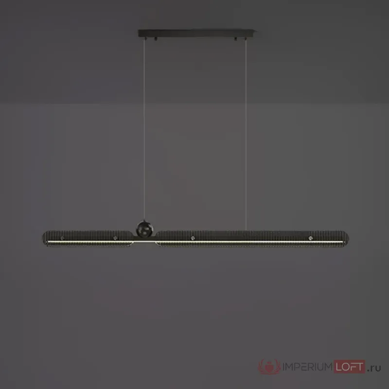 Серия реечных светодиодных светильников с прямоугольными рассеивателями из рельефного стекла CHIFFA B L160 Black от ImperiumLoft