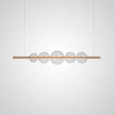 Серия рядных светильников с шарообразными плафонами разного диаметра на рейке с LED подсветкой BODO L120 от ImperiumLoft