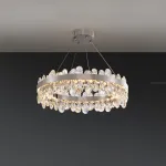 Серия светодиодных люстр с декором из хрустальных пластин с морозным узором на кольцевом корпусе RITZY R1 D50 от ImperiumLoft