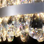 Серия светодиодных люстр с декором из хрустальных пластин с морозным узором на кольцевом корпусе RITZY R1 D50 от ImperiumLoft