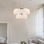 Серия кольцевых светодиодных люстр на струнном подвесе с декором из хрустальных бусин R3 D40+60+80 от ImperiumLoft