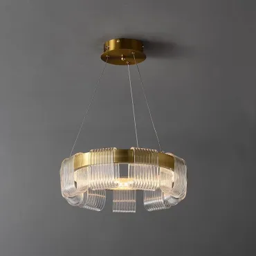 Светодиодная люстра с прозрачными рельефными декоративными элементами на кольцевом каркасе ORVILLE D40 от ImperiumLoft