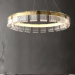 Светодиодная люстра с прозрачными рельефными декоративными элементами на кольцевом каркасе ORVILLE D40 от ImperiumLoft