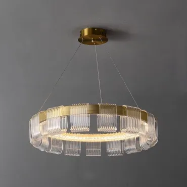 Светодиодная люстра с прозрачными рельефными декоративными элементами на кольцевом каркасе ORVILLE D60 от ImperiumLoft