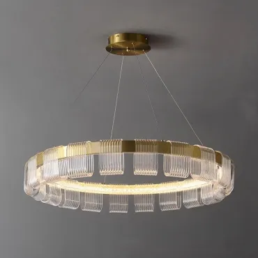 Светодиодная люстра с прозрачными рельефными декоративными элементами на кольцевом каркасе ORVILLE D80 от ImperiumLoft