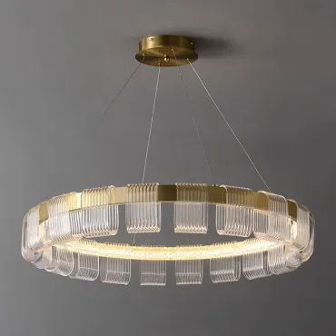 Светодиодная люстра с прозрачными рельефными декоративными элементами на кольцевом каркасе ORVILLE D100 от ImperiumLoft