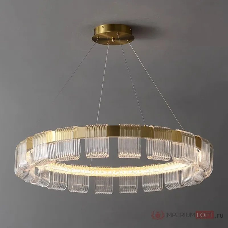 Светодиодная люстра с прозрачными рельефными декоративными элементами на кольцевом каркасе ORVILLE D100 от ImperiumLoft