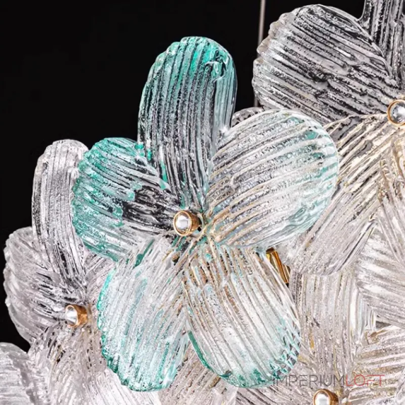 Подвесная люстра с цветочным декором из металла и прозрачного и окрашенного стекла на кольцевом каркасе TOTTI B D85 Transparent от ImperiumLoft Подвесная люстра с цветочным декором из металла и прозрачного и окрашенного стекла на кольцевом каркасе TOTTI B D85 Transparent от ImperiumLoft