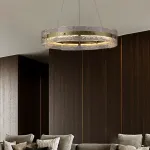 Серия кольцевых светодиодных люстр с составным плафоном из рельефных стеклянных пластин SAMANTHA B А D60+80 от ImperiumLoft