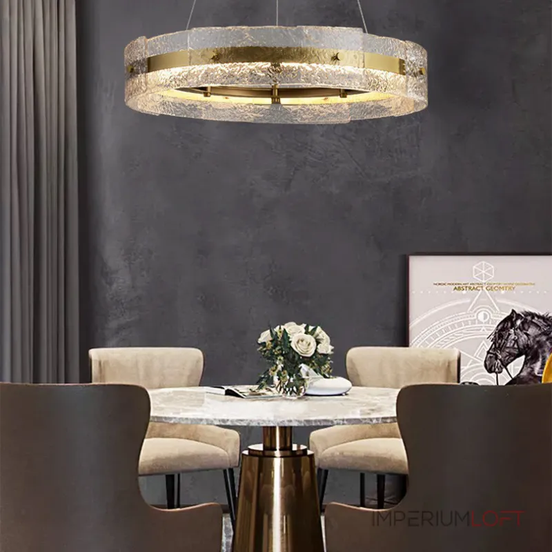Серия кольцевых светодиодных люстр с составным плафоном из рельефных стеклянных пластин SAMANTHA B А D80 от ImperiumLoft Серия кольцевых светодиодных люстр с составным плафоном из рельефных стеклянных пластин SAMANTHA B А D80 от ImperiumLoft