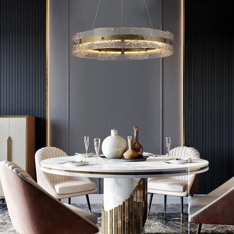 Серия кольцевых светодиодных люстр с составным плафоном из рельефных стеклянных пластин SAMANTHA B А D80 от ImperiumLoft Серия кольцевых светодиодных люстр с составным плафоном из рельефных стеклянных пластин SAMANTHA B А D80 от ImperiumLoft