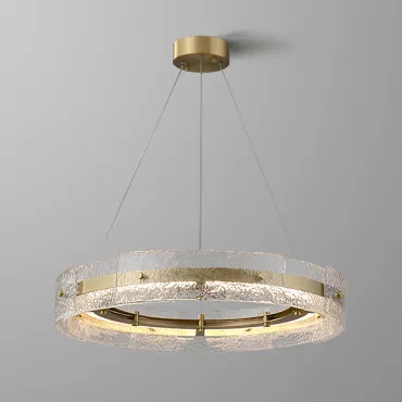 Серия кольцевых светодиодных люстр с составным плафоном из рельефных стеклянных пластин SAMANTHA B А D80 от ImperiumLoft