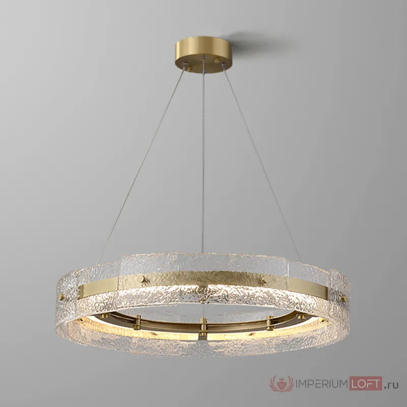 Серия кольцевых светодиодных люстр с составным плафоном из рельефных стеклянных пластин SAMANTHA B А D80 от ImperiumLoft