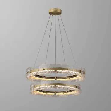 Серия кольцевых светодиодных люстр с составным плафоном из рельефных стеклянных пластин SAMANTHA B А D60+80 от ImperiumLoft