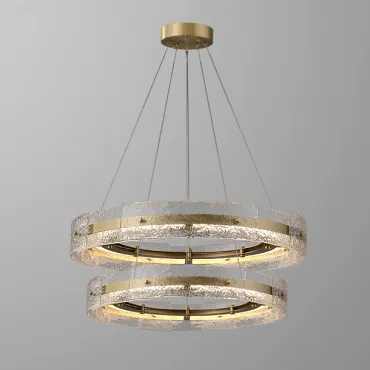 Серия кольцевых светодиодных люстр с составным плафоном из рельефных стеклянных пластин SAMANTHA B А D80+100 от ImperiumLoft