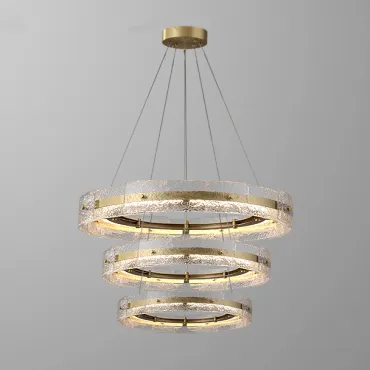 Серия кольцевых светодиодных люстр с составным плафоном из рельефных стеклянных пластин SAMANTHA B А D60+80+100 от ImperiumLoft