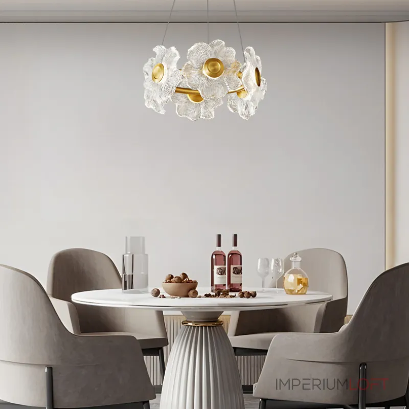 Серия кольцевых светодиодных люстр со стеклянными плафонами в виде цветов GARDEN RING L12 от ImperiumLoft