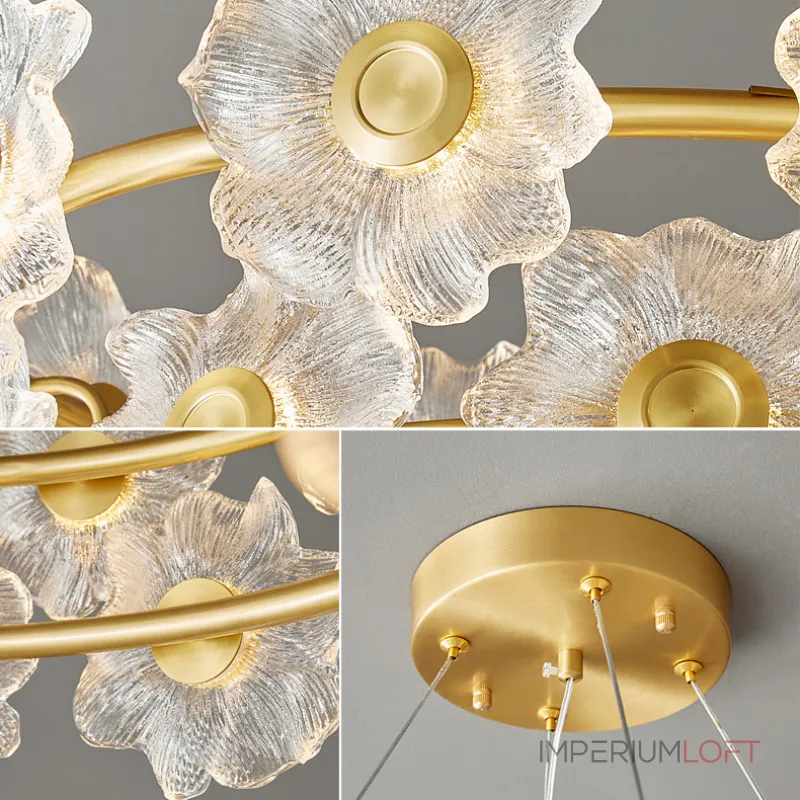 Серия кольцевых светодиодных люстр со стеклянными плафонами в виде цветов GARDEN RING L12 от ImperiumLoft